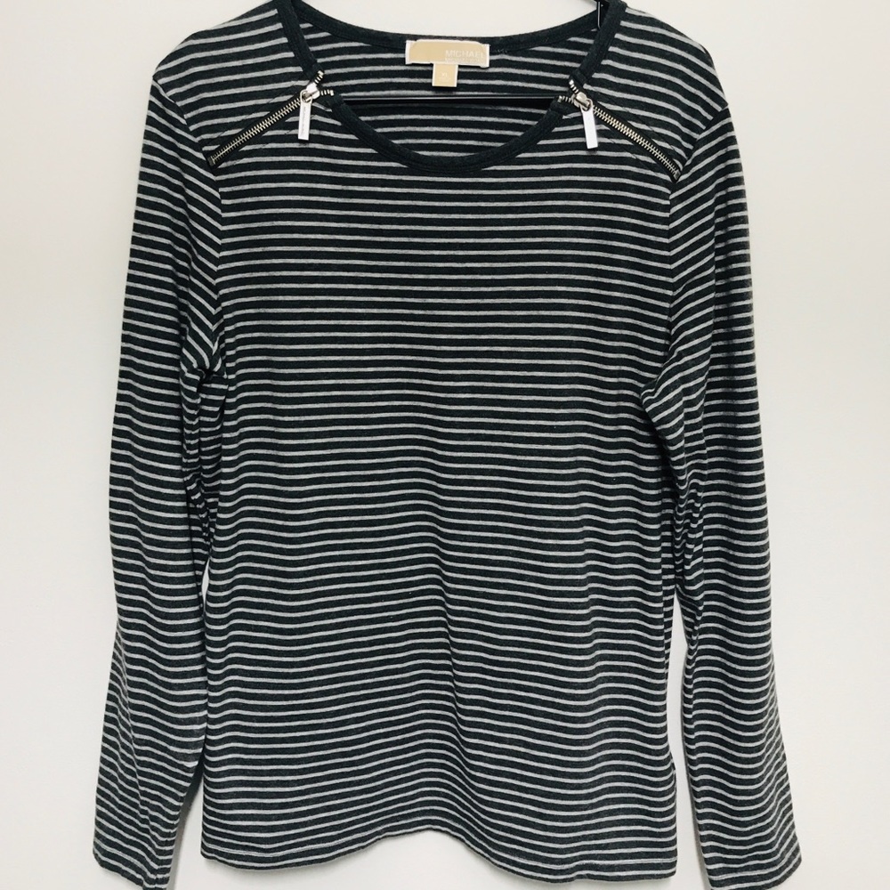 Michael Michael Kors Grey Striped Long Sleeve